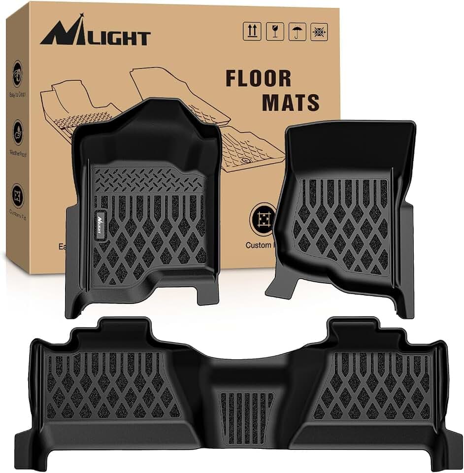 Nilight Floor Mats for Chevy Silverado GMC Sierra 1500 Crew Cab 2007-2013