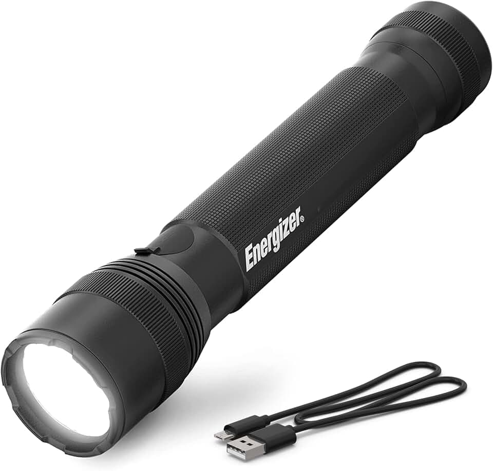 Energizer TacR-1000 Rechargeable Tactical Flashlight, USB Included
