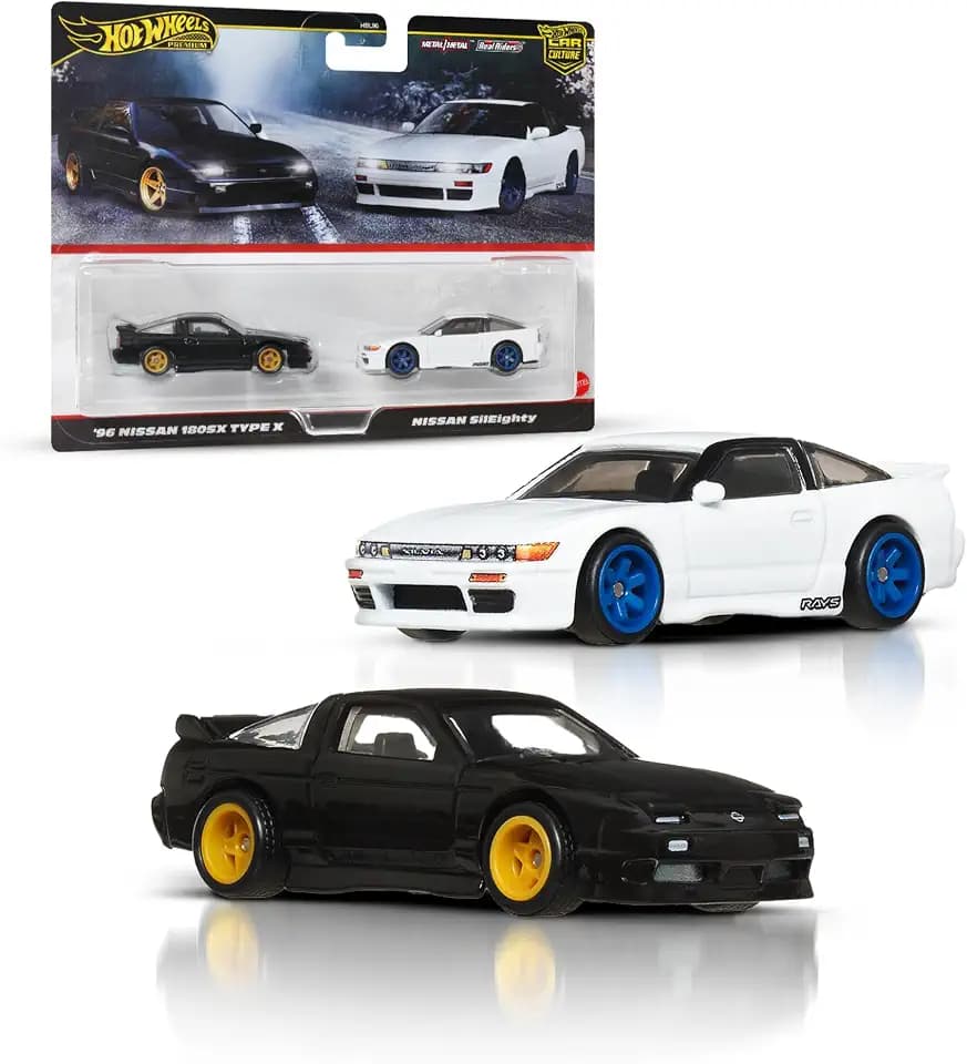 Hot Wheels Premium Car Culture 2er-Pack im Maßstab 1:64, Einzigartige Zusammenstellungen, Real Riders Reifen, Metall/Metall Karosserie, Spielzeug für Sammler, JBK96