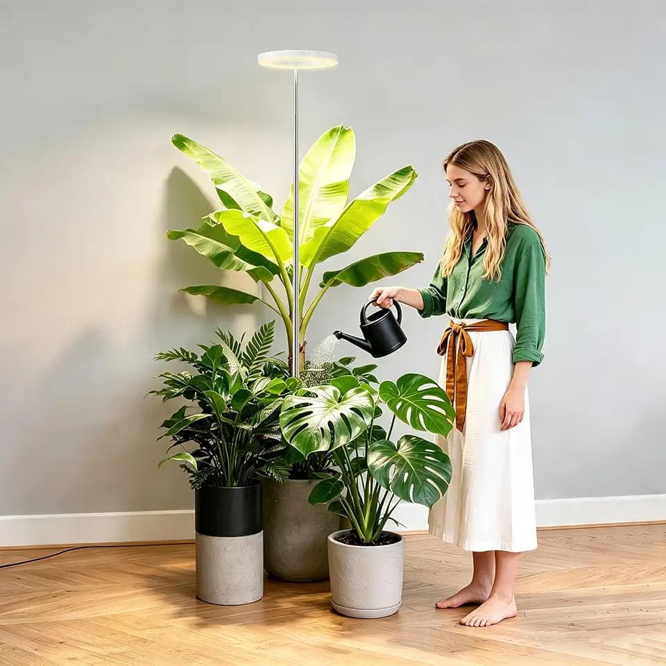 6.3in Grow Light for Indoor Plants, 15W Full Spectrum Halo Plant Light