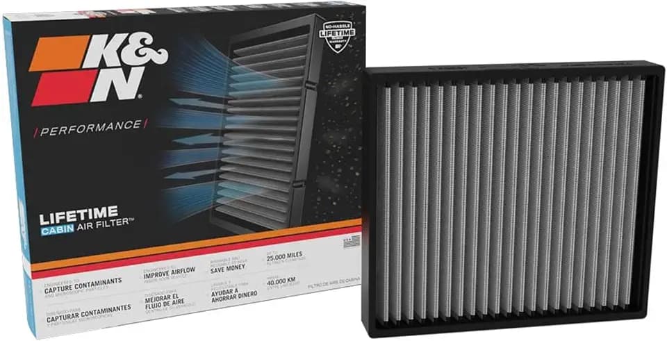 K&N LIFETIME Cabin Air Filter: Premium, Washable, Clean Air for your Cabin: Compatible with 2022-2023 Rivian: R1S, R1T, VF2087