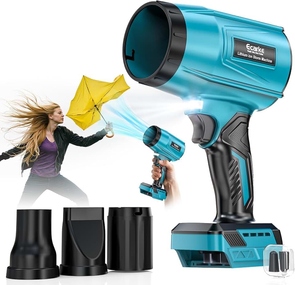 Ecarke Akku-Gebläse Turbo für Makita 18V, 80.000 U/Min bürstenloser Motor | 60m/s Luftgeschwindigkeit & 850g Luftdruck, tragbarer Laubbläser zum Entfernen von Laub, Staub & Schnee, ohne Akku