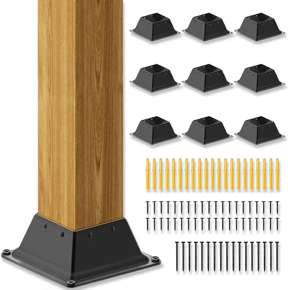 4x4 Deck Post Base, Post Brackets, 10 Pcs, Inner Size 3.6"x3.6"