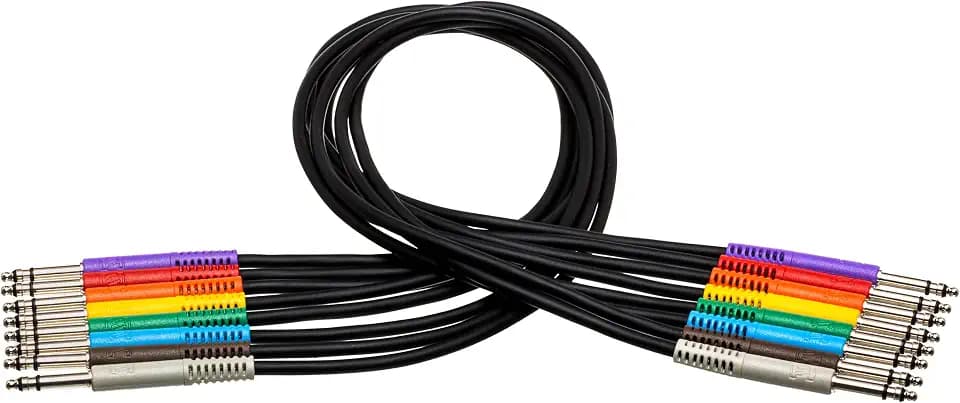 Hosa TTS-830, Balanced Patch Cables, TT TRS to Same, 1 ft