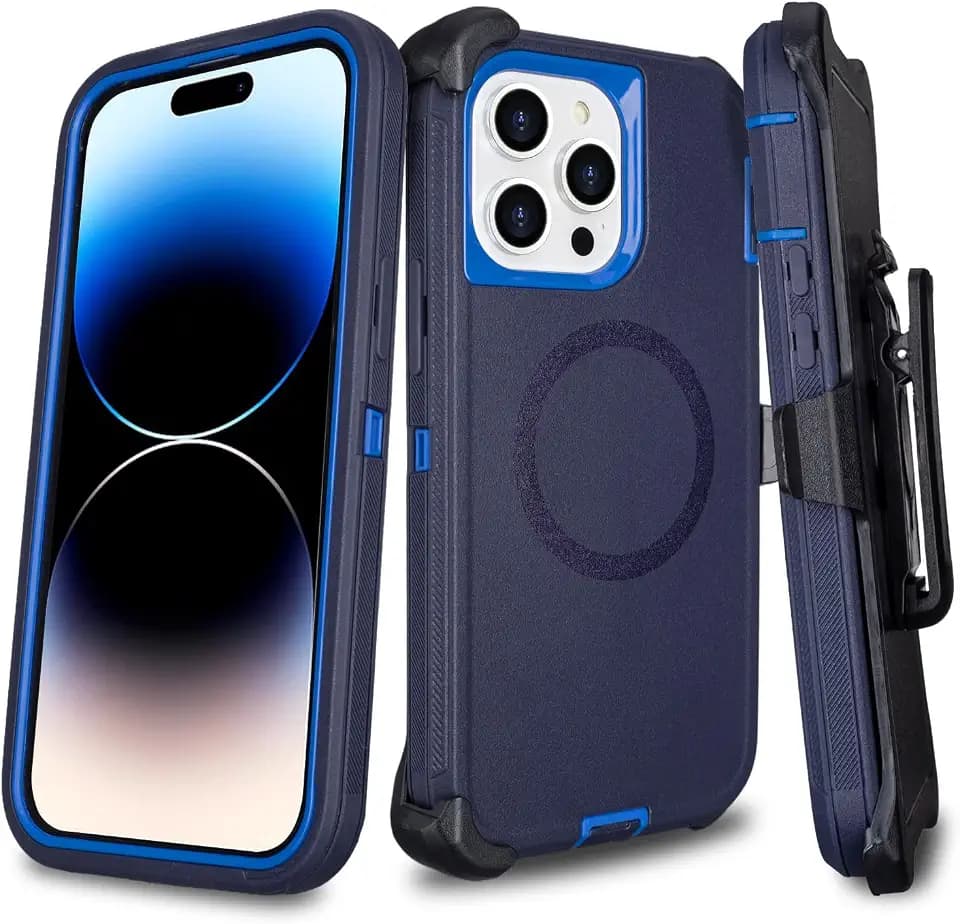 Magnetic for iPhone 14 Pro Max Case with Belt Clip and Kickstand