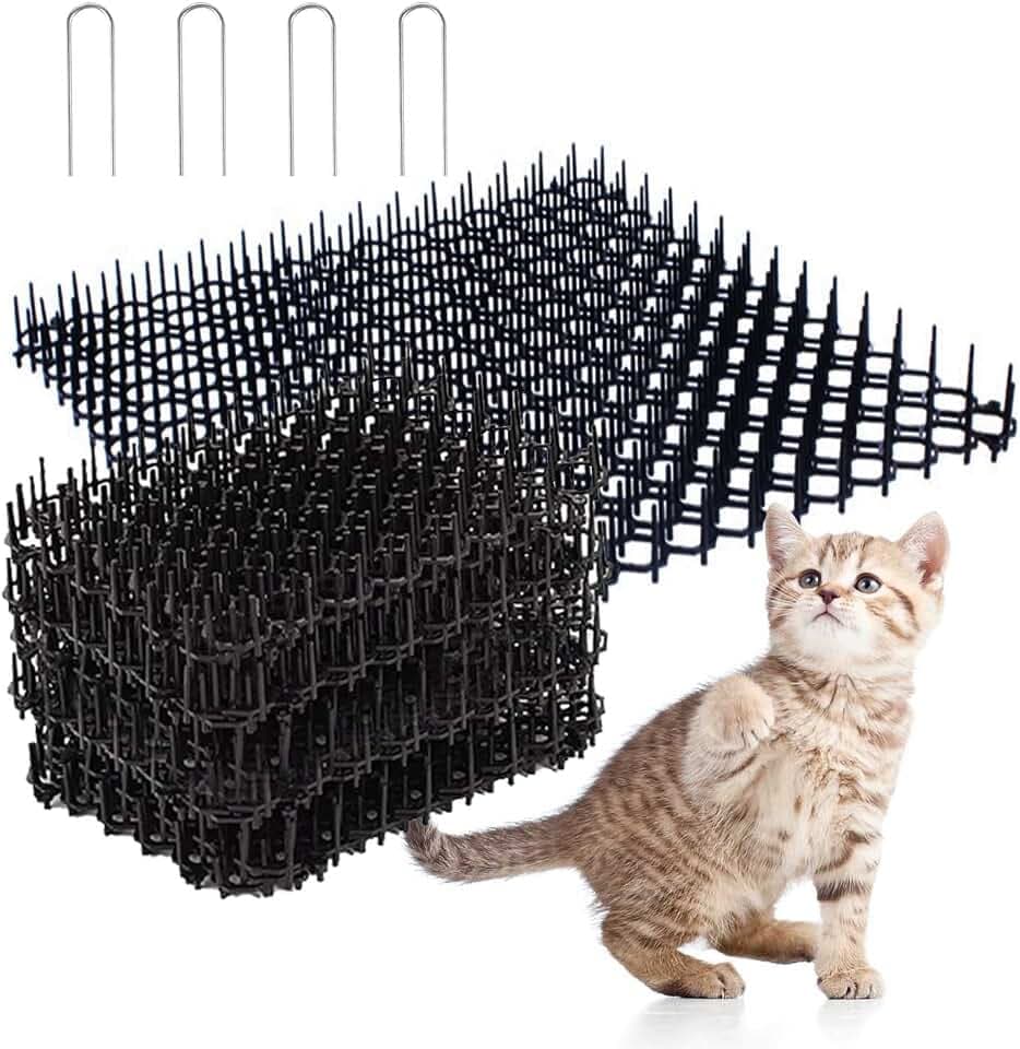 Katzenabwehr, Plastik Katzenabwehr Garten, 12 Stücke Abwehr Gegen Katzen, Anti Katze Dornengitter, Schwarz Katzengranulat Geeignet für Rasen Garten Tisch Sofa Stuhl oder Andere Wertsachen
