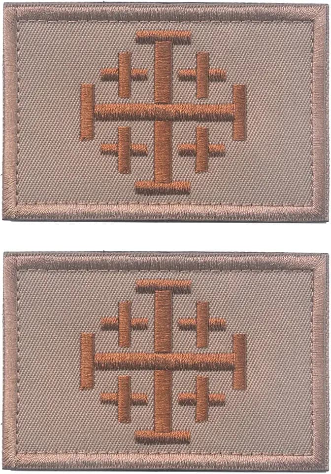 AliPlus 2PCS Knights Jerusalem Holy Sepulchre Morale Patches Hook and Loop