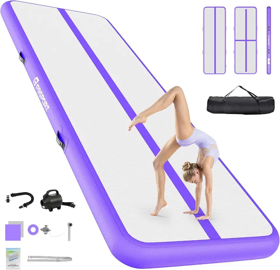 FBSPORT 6.6ft/10ft/13ft/16ft/20ft Inflatable Air Gymnastics Training Mat