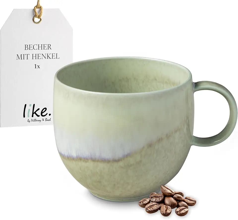 like. by Villeroy & Boch Perlemor Alga Becher mit Henkel, 290 ml, grün
