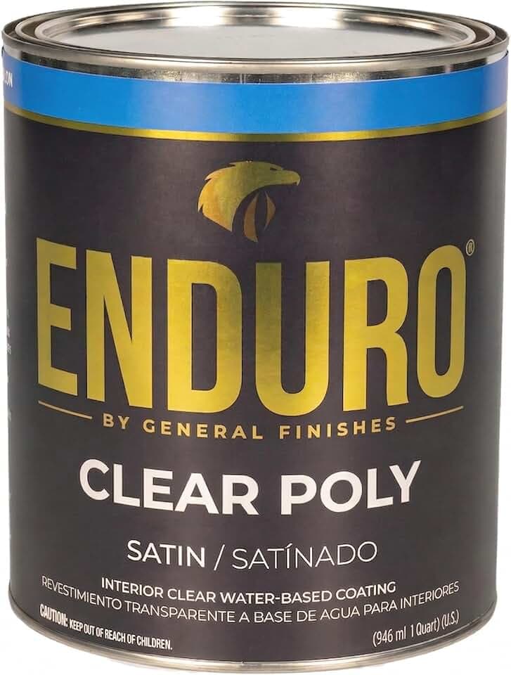 General Finishes Enduro Water Based Clear Poly, 1 Quart, Satin