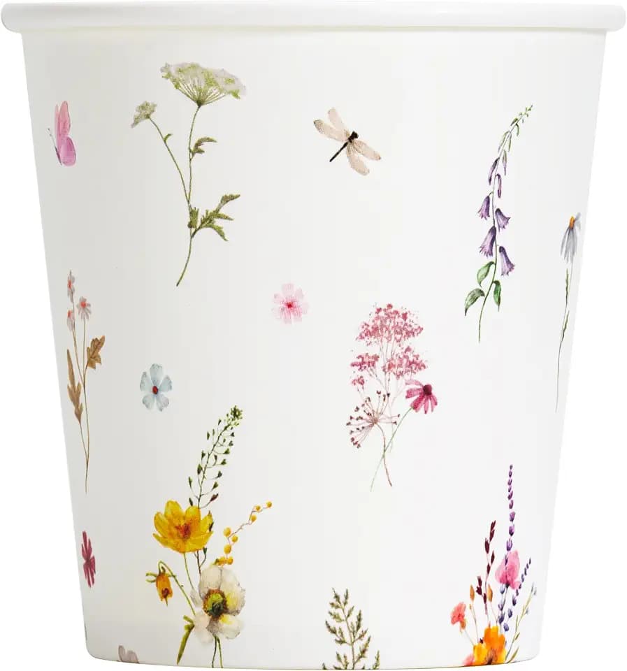 Crisky 100 Pack 5oz Paper Cups, Disposable Bathroom Cups, Elegant Design Floral Small Mouthwash Cup, Hot/Cold Beverage Coffee, Dessert Cup for Birthday Parties, Home-use, Picnics, Ceremonies