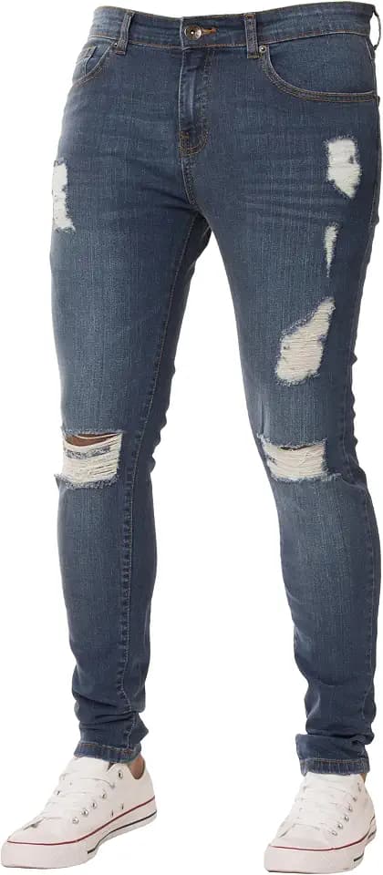 Enzo Designer-Herren-Jeans, normale Passform, Denim-Hose, große Größe, alle Taillengrößen