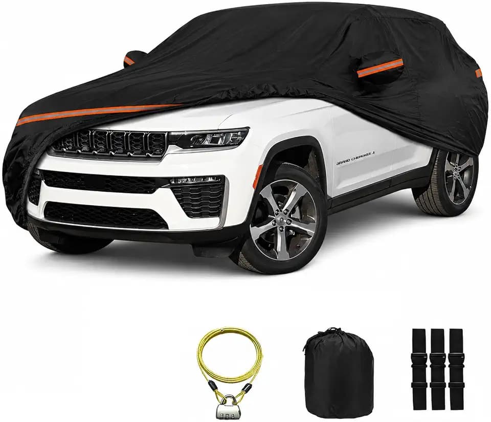 SUV Car Cover Fit for Jeep Grand Cherokee (2011-2025) Waterproof All Weather, Heavy Duty Full Exterior Cover Outdoor Sun UV Rain Dust Snow Wind Protection