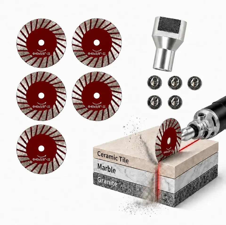 1.57" Professional Mini Diamond Saw Blades Set,Precision Cutting Disc for Angle Grinder Stone Concrete Tile Marble Granite Masonry Rock Porcelain Dry Wet Carving Engraving (5, 40mm)