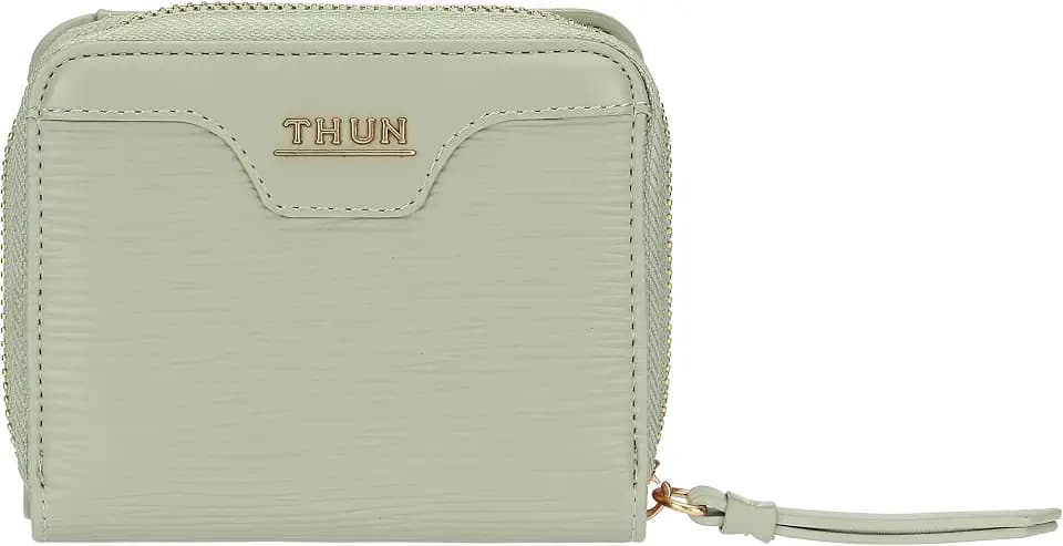 Thun - Kleine Geldbörse, grün - Kunstleder - Kollektion Sempre Con me - 11 x 3.5 x 9.5 cm