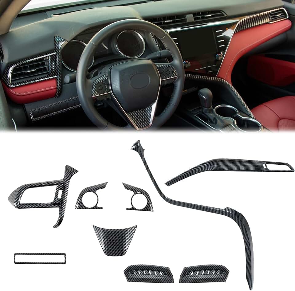 9PCS Carbon Fiber Interior Trim Kit for Toyota Camry 2021-2024