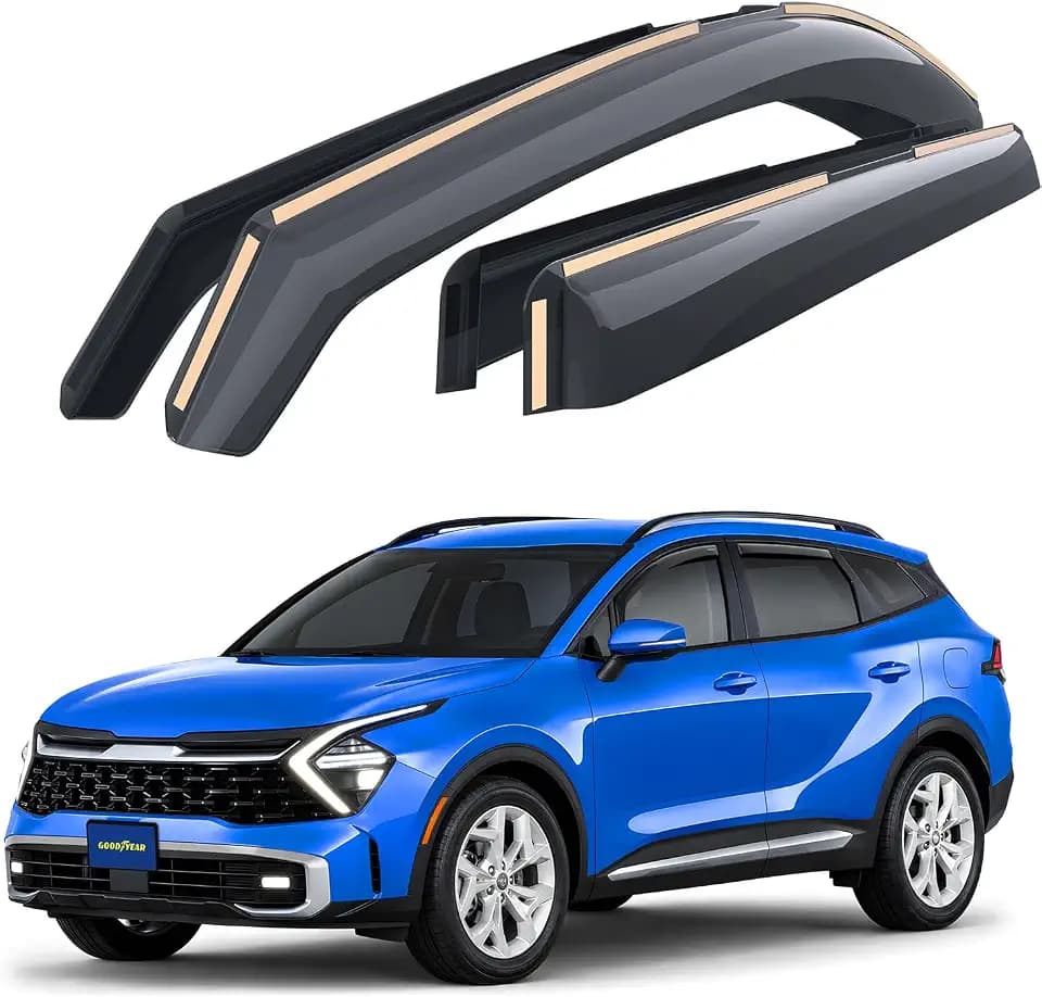 Goodyear Shatterproof in-Channel Window Deflectors for Kia Sportage 2023-2026, Rain Guards, Window Visors for Cars, Vent Deflector, Car Accessories, 4 pcs - GY008440