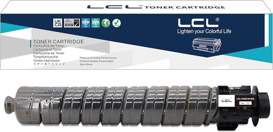 LCL Compatible Toner Cartridge Replacement for Ricoh 841849 MP C4503 C4504 C4504ex C5503 C5504 C6003 C6004 C6004ex Printer (1-Pack Black)