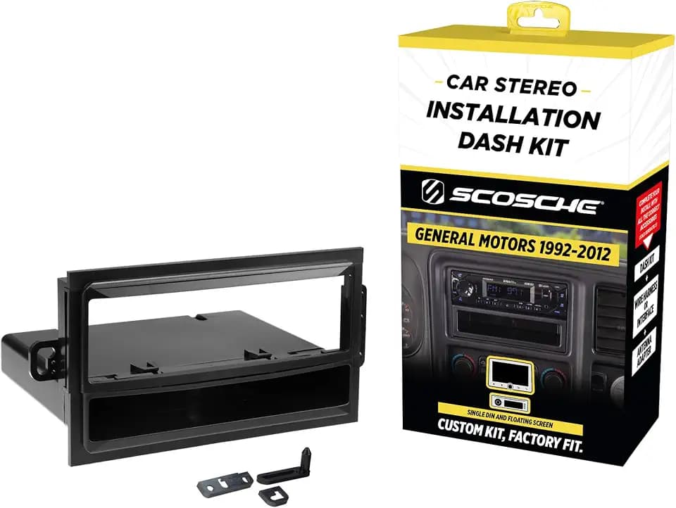 Scosche GM1583B Single DIN Dash Kit Compatible with Select 1992-2012 Buick, Cadillac, Chevrolet, GMC, Oldsmobile and Pontiac Vehicles - Car Stereo Radio Install Kit - Single DIN Radios Only