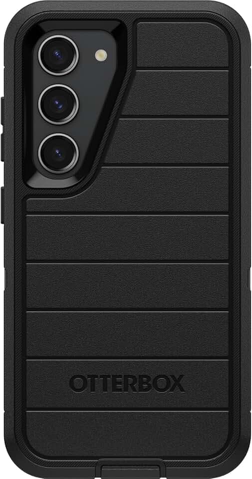 OtterBox Galaxy S23 (Only) - Defender Series Case - Black, Rugged & Durable - with Port Protection - Case Only - Microbial Defense Protection - Non-Retail Packaging