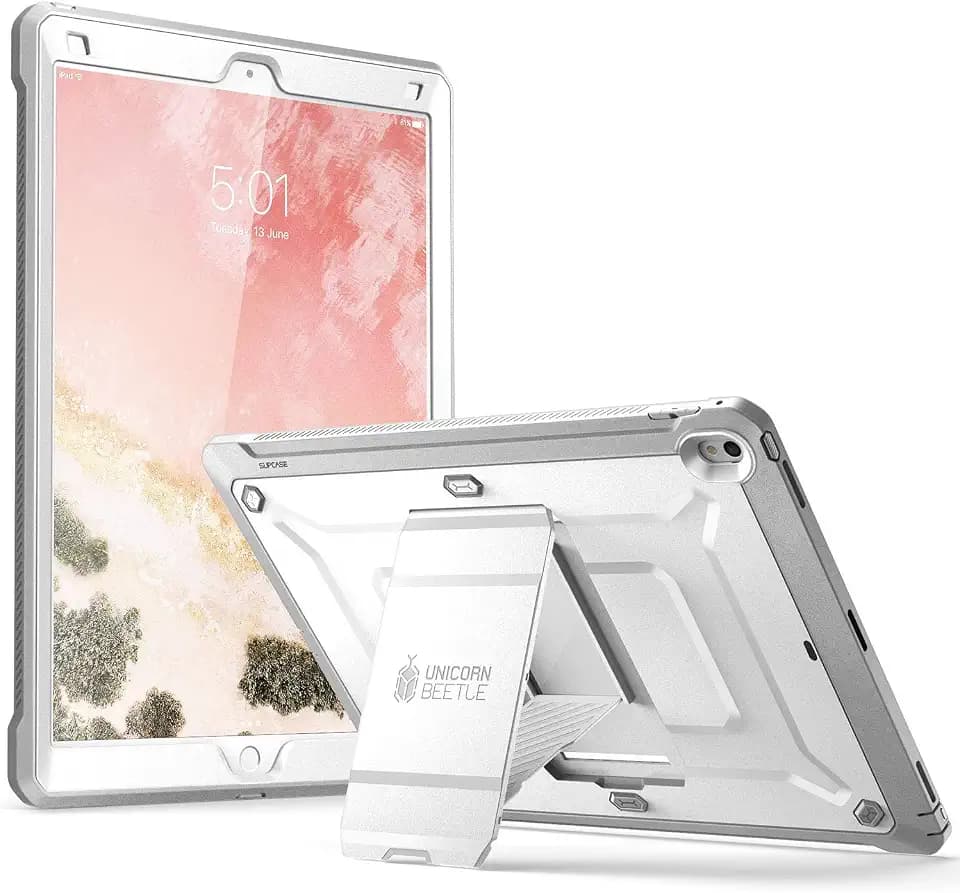 SUPCASE iPad Pro 12.9 Case 2017, [Heavy Duty] Unicorn Beetle Pro Series Full-Body Rugged Protective Case Without Screen Protector for Apple iPad Pro 12.9 Inch 2017, Not Fit 2018 Version(White)
