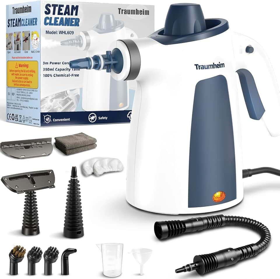Dampfreiniger,Handdampfreiniger für das Haus Mehrzweck mit 14-teiligem Zubehör,3 Bar Dampfdruck 350ML 1200W chemikalienfreier Dampfreiniger,Reinigung von Küche,Böden, Fliesen, Sofas