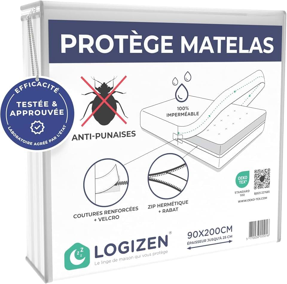 Matratzenbezug 90x200 Wasserdicht - Anti-Bettwanzen, Flöhe, Milben