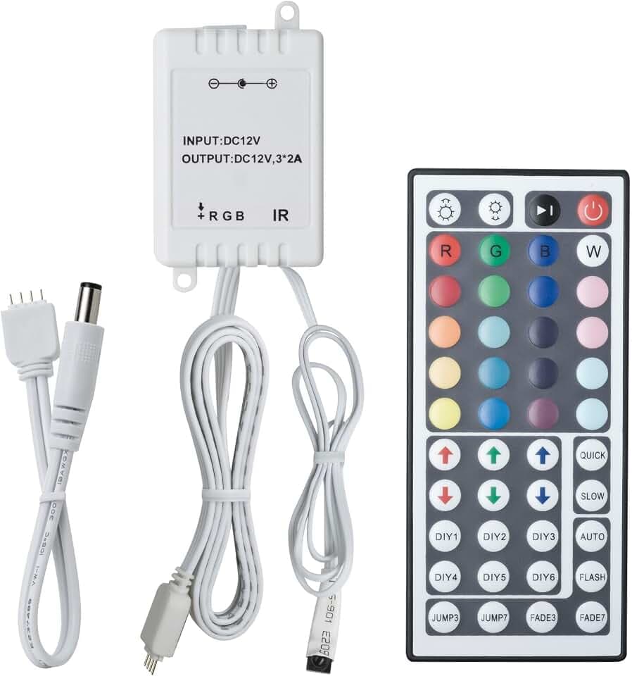 Paulmann 70202 YourLED RGB-Controller für LED Strip mit IR-Fernbedienung Stripe Zubehör Weiß Kunststoff 12V DC Schalten Dimmen Steuern Programmieren
