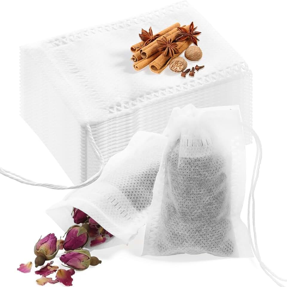 1800 Pcs Tea Bags for Loose Leaf Disposable Tea Filter Bags Bulk Natural Empty Drawstring Infuser Sachets for Coffee Spices Herbs