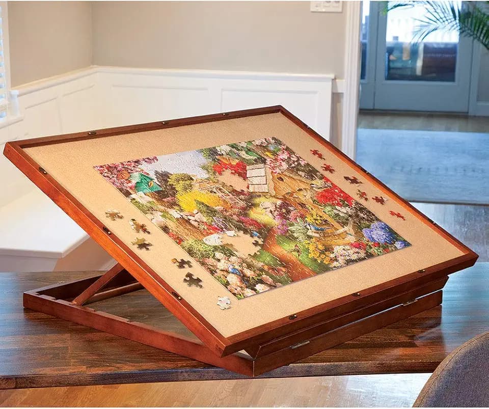 Bits and Pieces Deluxe Jigsaw Puzzle Board Puzzle Easel