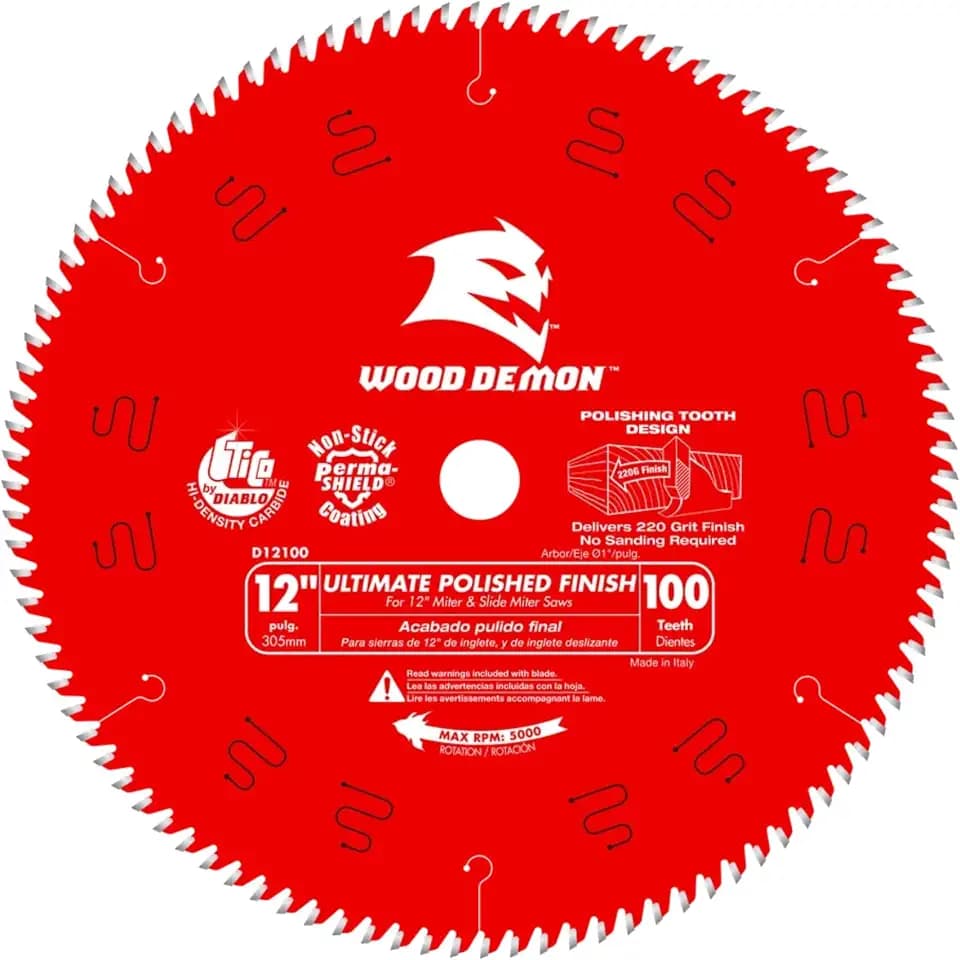 Diablo Ultimate Polished Finish Saw Blade - 12" Dia, 100 ASFG Teeth