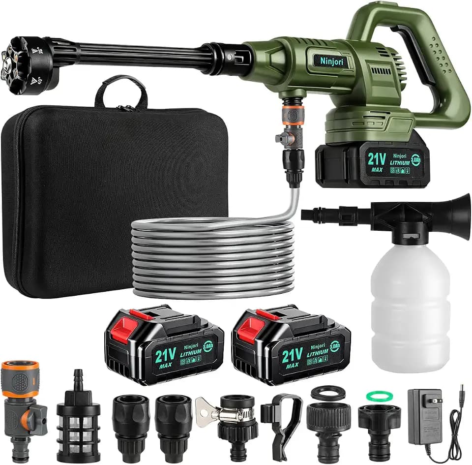 with Multi-Level Adjustment, 6-in-1 Nozzle & Foam Cannon, 26.2 ft Hose for Car & Home