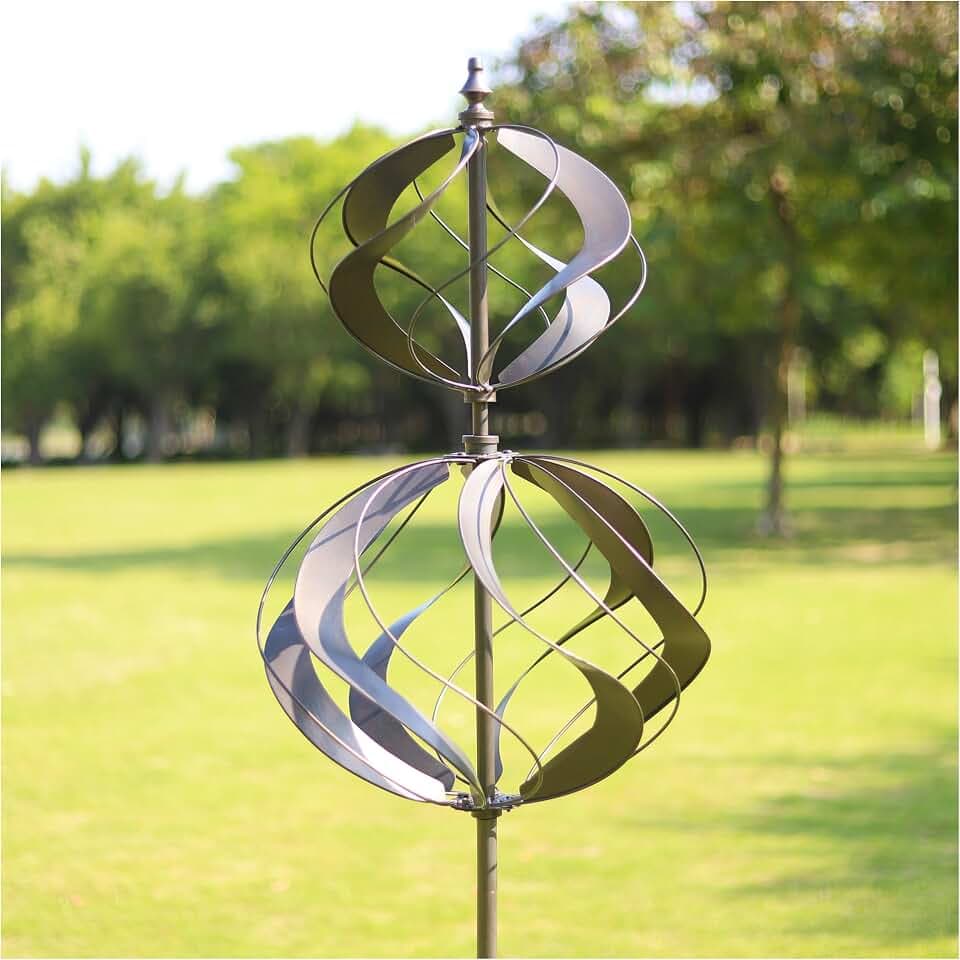 Kinetic Metall-Windspiel – großes Outdoor-Windspiel aus Metall für Hof, Garten, Windmühlen, Rasen-Ornament, Dekoration für Rasen, Terrasse (213 cm)