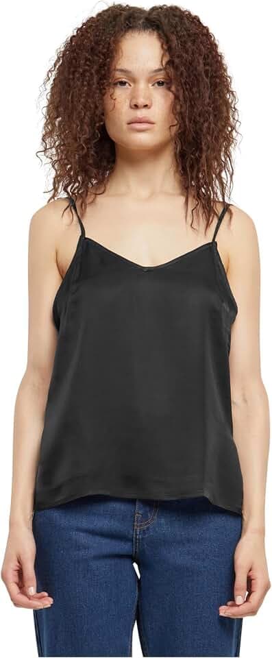Urban Classics Ladies Viscose Satin Slip Top Frauen Top schwarz Basics