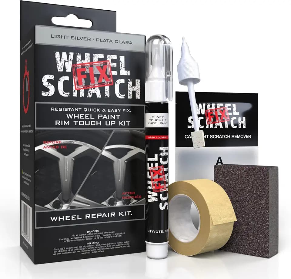 Wheel Scratch Fix® Light Silver Rim Touch Up Paint Wheel Scratch Repair Kit