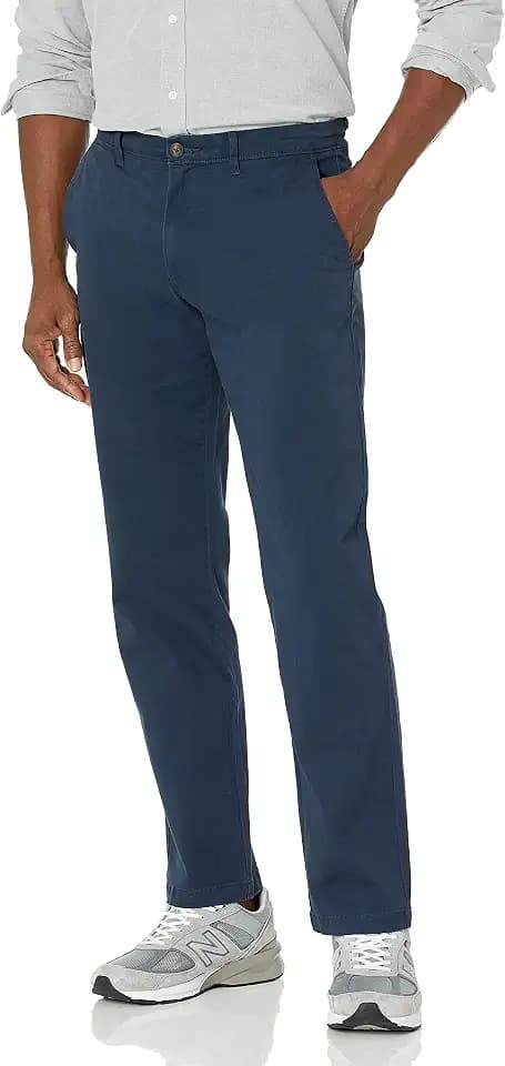 Amazon Essentials Men's Straight-Fit Casual Stretch Chino Pants, Sits at Waist