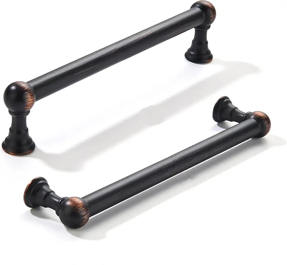 khtumeware 10 Pack 6 Inch Hole Center Oil Rubbed Bronze Cabinet Pulls Heavy Duty Solid Cabinet Handles cabinets Dressers Kitchens Handles Bathroom cabinets