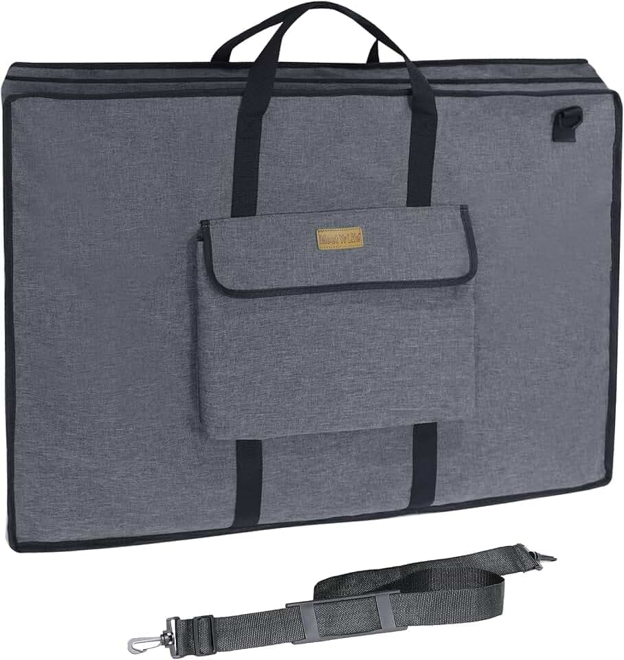 MeetYr Life Premium Art Portfolio Bag - Padded Triple Protection, Waterproof Protection with Shoulder Strap Durable and Portable - For Artwork, Posters, Sketches and Paintings（48"x36"）