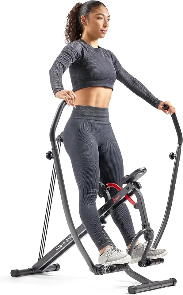 Sunny Health & Fitness Row-N-Ride Squat Assist Trainer for Home Exercise