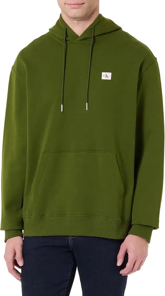 Calvin Klein Herren Hoodie Terry Badge mit Kapuze