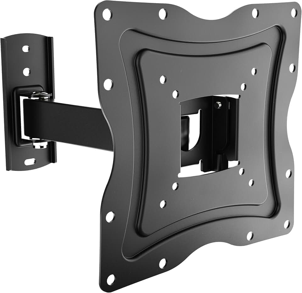 RICOO TV Wandhalterung Fernseher Halterung S1222 schwenkbar neigbar Fernsehhalterung für 32-55 Zoll Flachbildschirm OLED Curved Monitor bis 30 kg VESA 200 x 200 mm Wandhalter schwarz