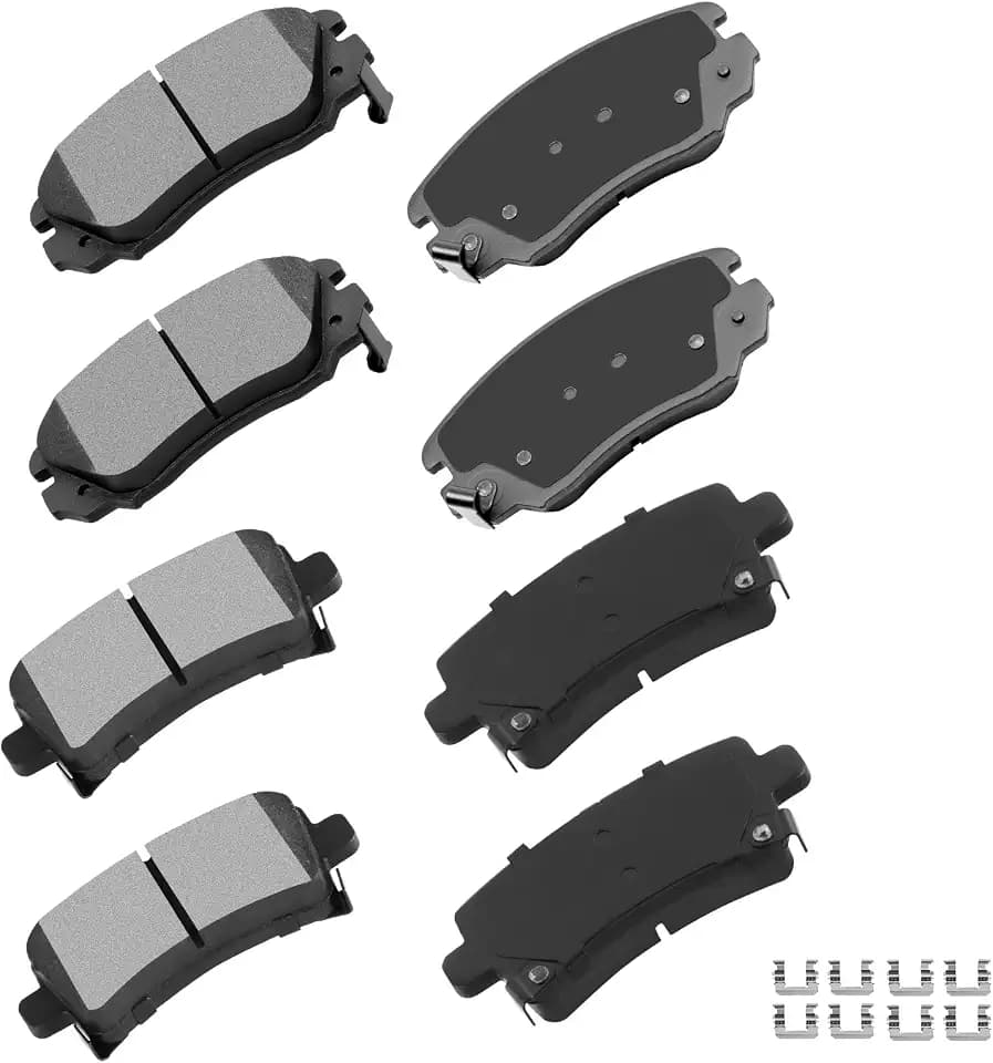 cciyu D1421 D1430 Brake Pads w/Hardware Front Rear Disc Brake Pad Set