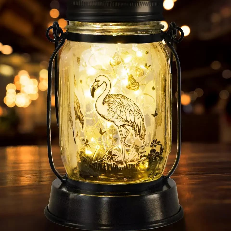 kyoryuger Flamingo Gifts for Women/Men Flamingo Lovers Solar Lantern Mom Birthday, Mothers Day, Solar Garden Decoration Outside for Yard, Patio,Backyard,Porch, Torches