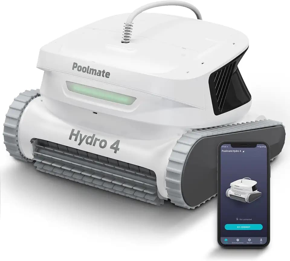 Hydro 4 Corded Robotic Pool Cleaner, Pool Vacuum for Inground Aboveground Pools, Floor Wall Waterline Cleaning, 4.1L Filter Basket, Pool Cleaner Robot Ideal for Pools up to 50 FT in Length