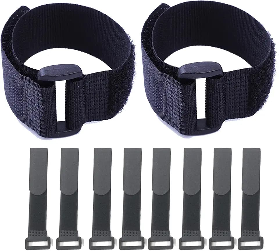 10Pack 1x12” Reusable Nylon Cable Straps with Buckle for Cords Organizer