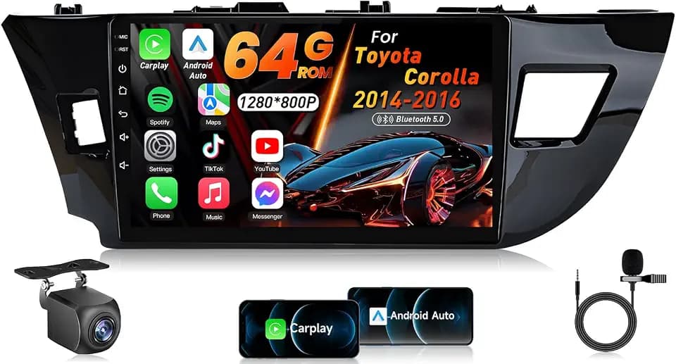4Core 64G ROM Car Radio Stereo for Toyota Corolla 2014-2016: 5G-WiFi