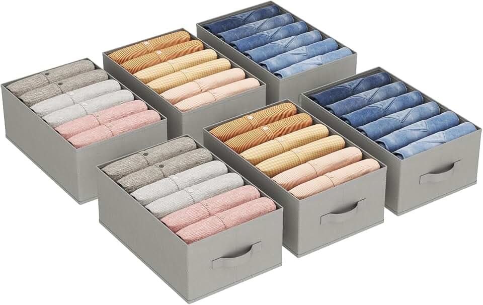 Lifewit 6 Pack Schubladen Organizer Kleidung, Faltbar Schrank Organizer