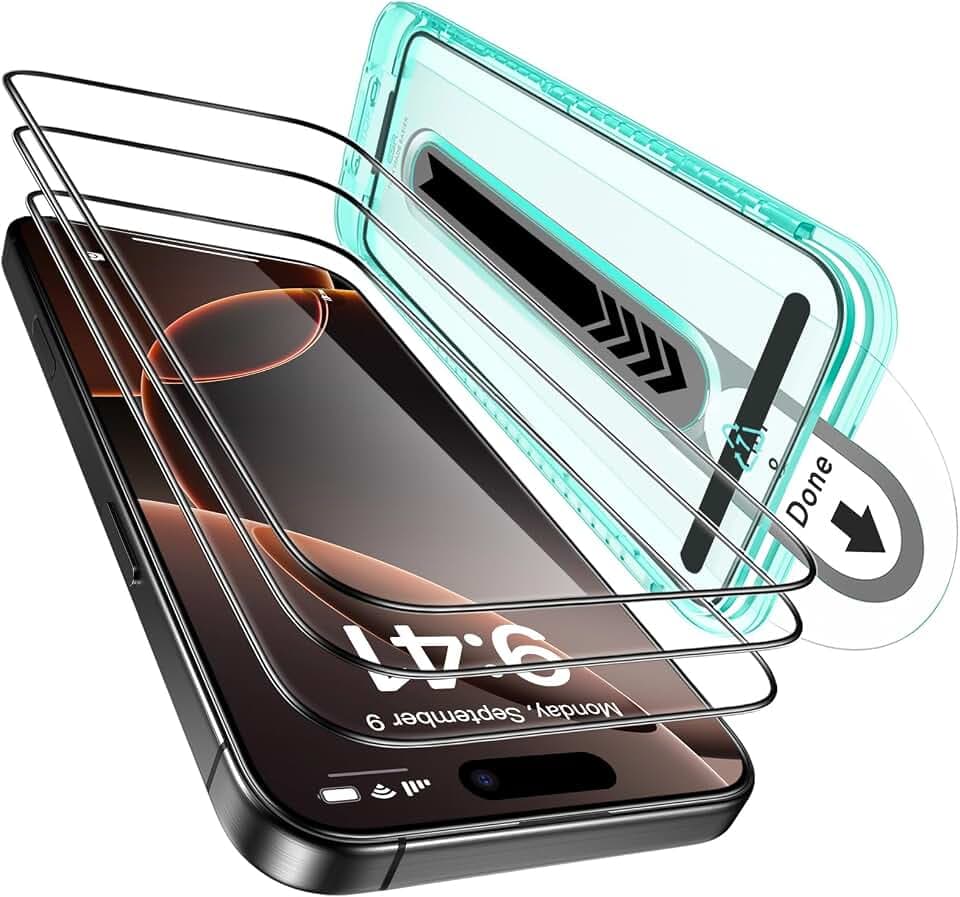 ESR 3 Pack for iPhone 16 Pro Max Screen Protector, FlawlessFit Tray