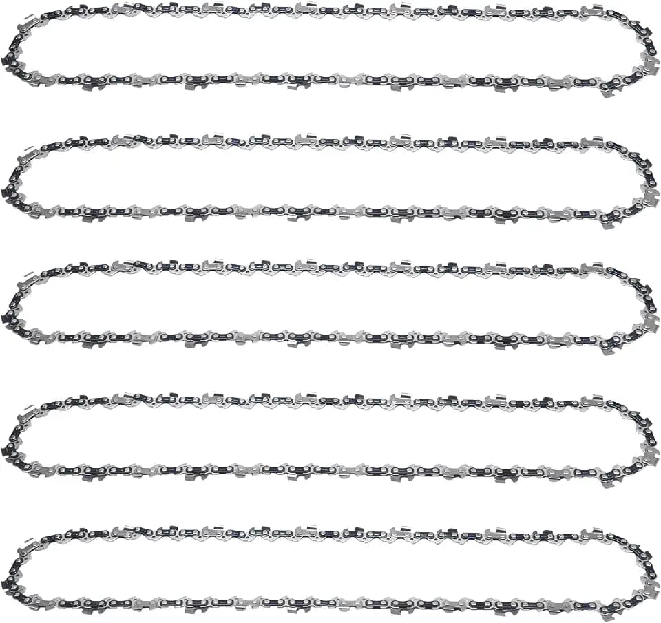 5 Pack 14 Inch Chainsaw Chain, 3/8" LP Pitch, .043" Gauge, 52 Drive Links, Replacement for EGO CS1400, CS1401, Replacement for Makita XCU03, XCU04, XCU08