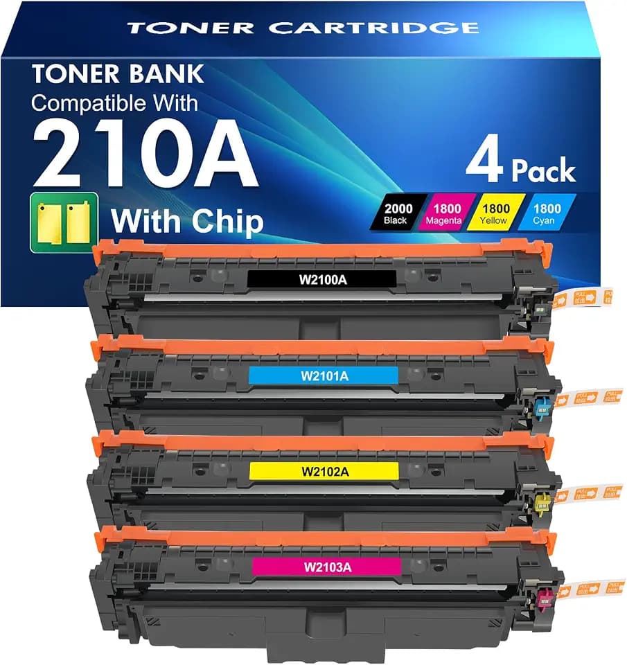 210A Toner Cartridges 4 Pack for HP 210X 210 MFP 4301fdw 4201dn